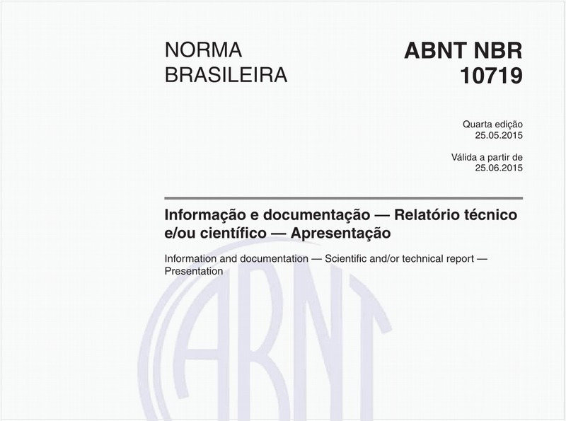 Informação e documentação - Relatório técnico e/ou científico - Apresentação