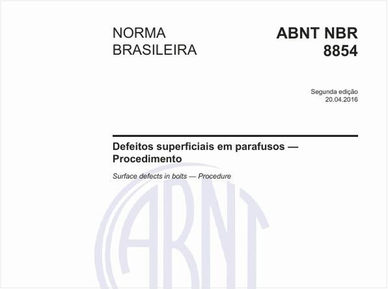 Defeitos superficiais em parafusos — Procedimento