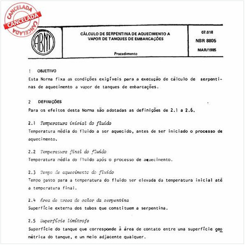 Cálculo de serpentina de aquecimento a vapor de tanques de embarcações