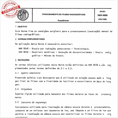 Processamento de filmes radiográficos