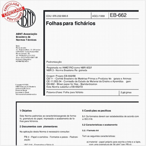 Folhas para fichários