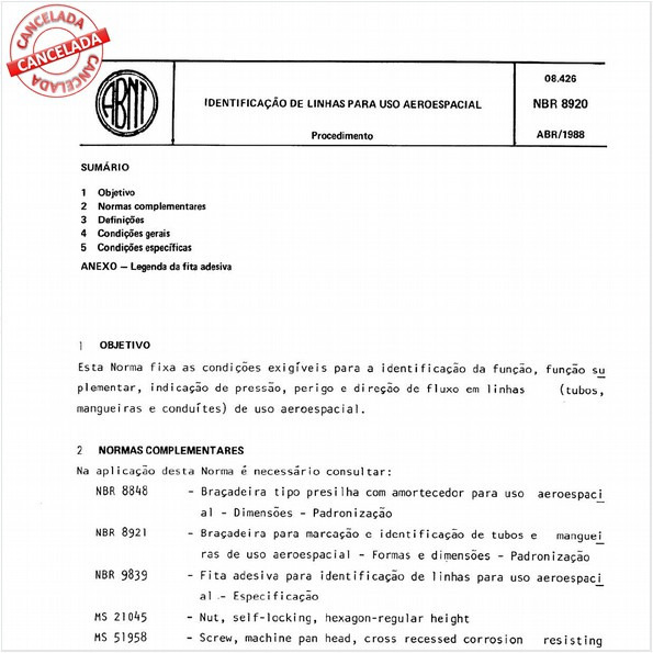 Identificação de linhas para uso aeroespacial