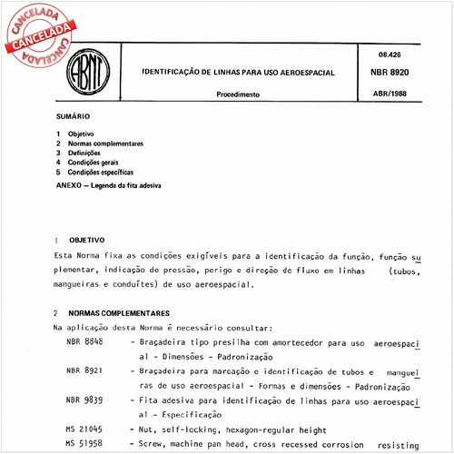 Identificação de linhas para uso aeroespacial