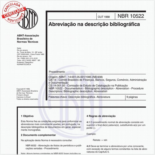 Abreviação na descrição bibliográfica