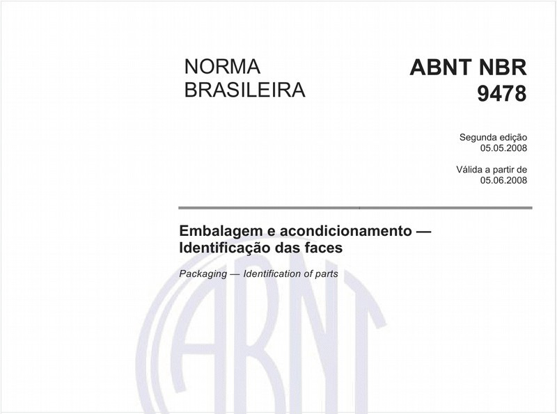 Embalagem e acondicionamento - Identificação das faces