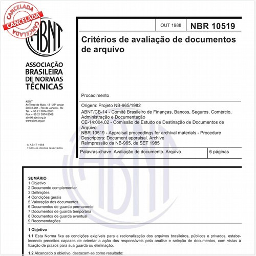 Critérios de avaliação de documentos de arquivo
