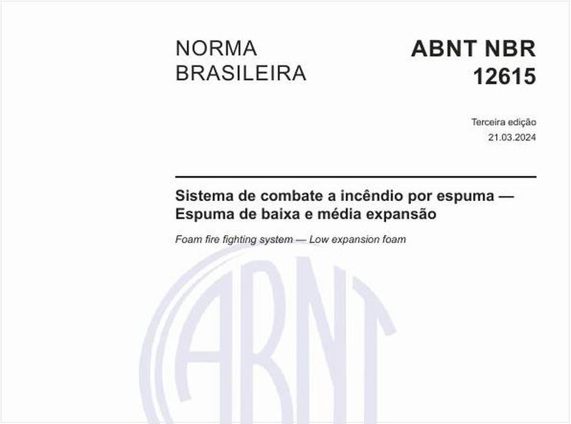 Sistema de combate a incêndio por espuma – Espuma de baixa e média expansão