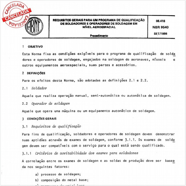 Requisitos gerais para um programa de qualificação de soldadores e operadores de soldagem em nível aeroespacial