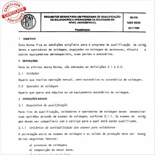 Requisitos gerais para um programa de qualificação de soldadores e operadores de soldagem em nível aeroespacial