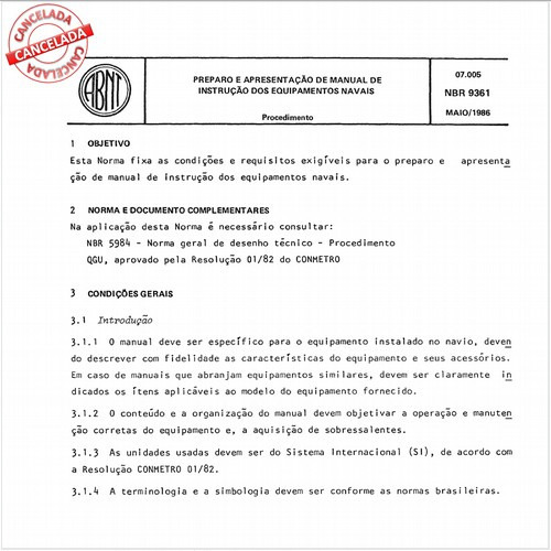 Preparo e apresentação de manual de instrução dos equipamentos navais