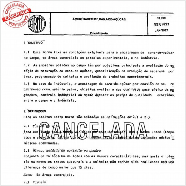 Amostragem de cana-de-açúcar