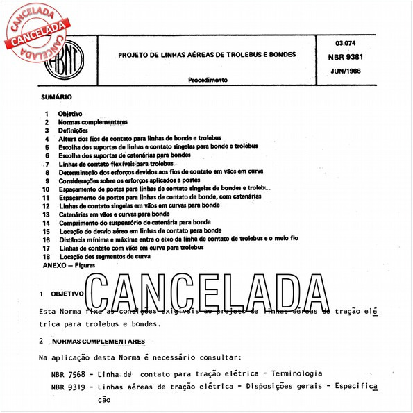 Projeto de linhas aéreas de trolebus e bondes