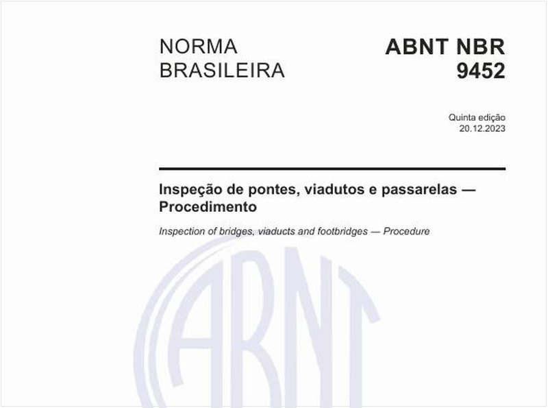 Inspeção de pontes, viadutos e passarelas - Procedimento