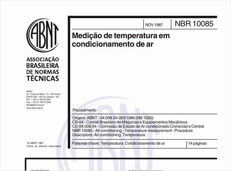 Medição de temperatura em condicionamento de ar - Procedimento