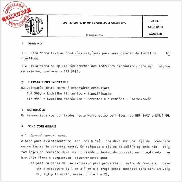 Assentamento de ladrilho hidráulico