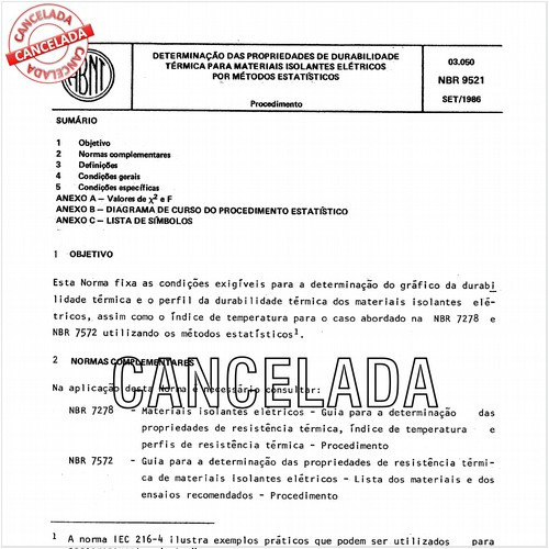 Determinação das propriedades de durabilidade térmica para materiais isolantes elétricos por métodos estatísticos