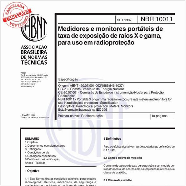 Medidores e monitores portáteis de taxa de exposição de raios X e gama, para uso em radioproteção
