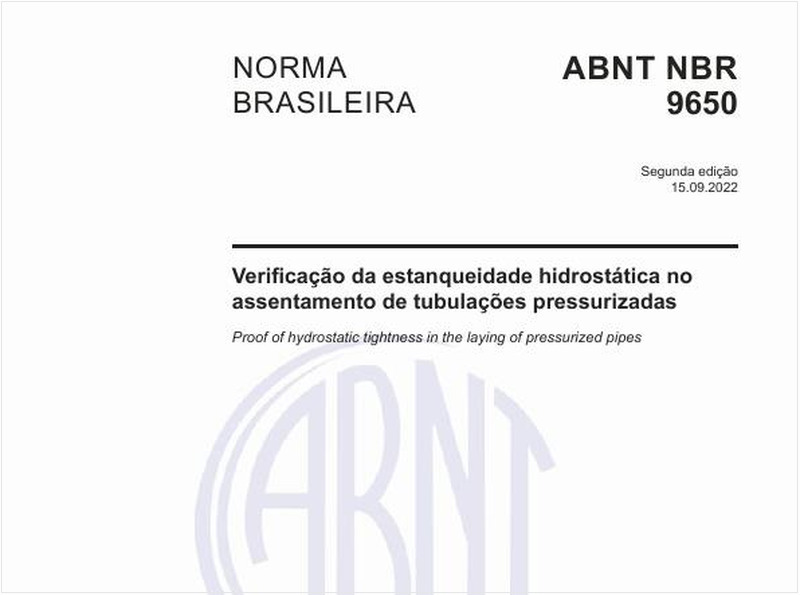 Verificação da estanqueidade hidrostática no assentamento de tubulações pressurizadas