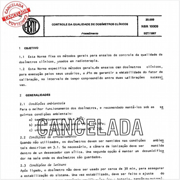 Controle da qualidade de dosímetros clínicos