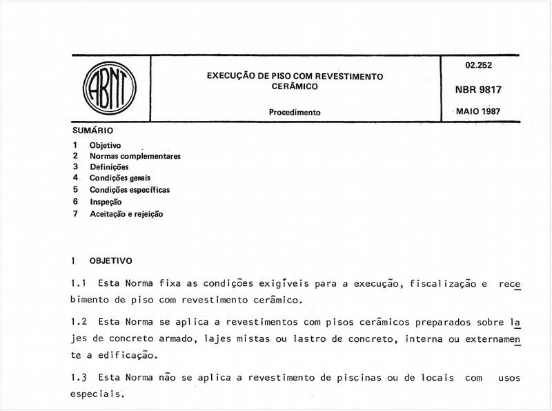 Execução de piso com revestimento cerâmico - Procedimento