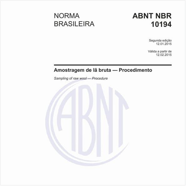 Amostragem de lã bruta - Procedimento