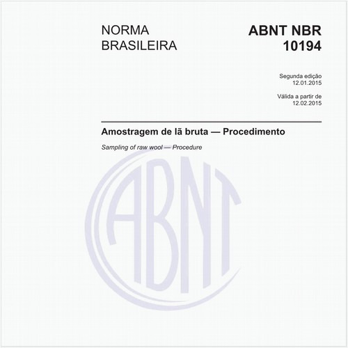 Amostragem de lã bruta - Procedimento