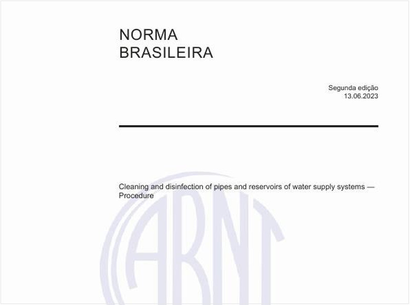 Limpeza e desinfecção de tubulações e reservatórios de sistema de abastecimento de água — Procedimento