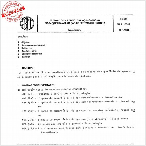 Preparo de superfície de aço-carbono zincado para aplicação de sistemas de pintura