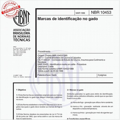 Marcas de identificação no gado