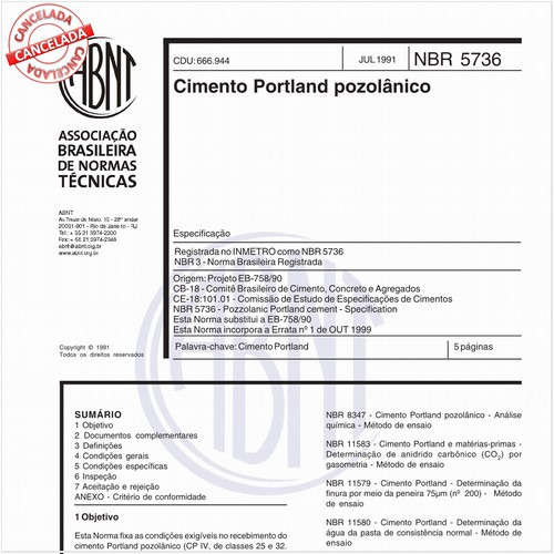 Cimento Portland pozolânico