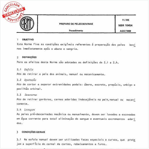 Preparo de peles bovinas