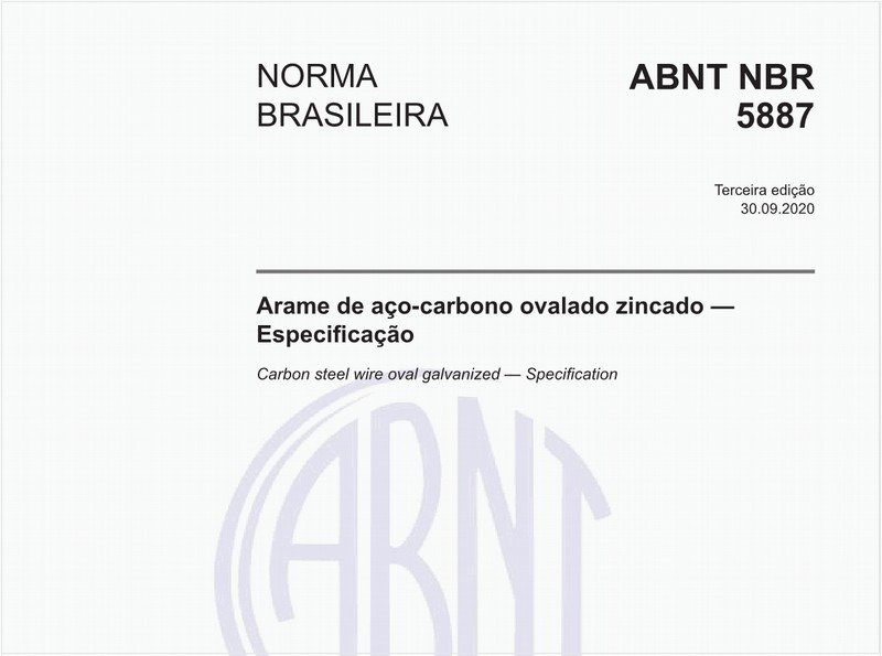 Arame de aço-carbono ovalado zincado — Especificação