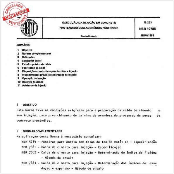 Execução da injeção em concreto protendido com aderência posterior 