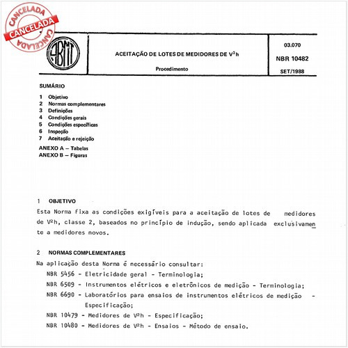 Aceitação de lotes de medidores de V2h