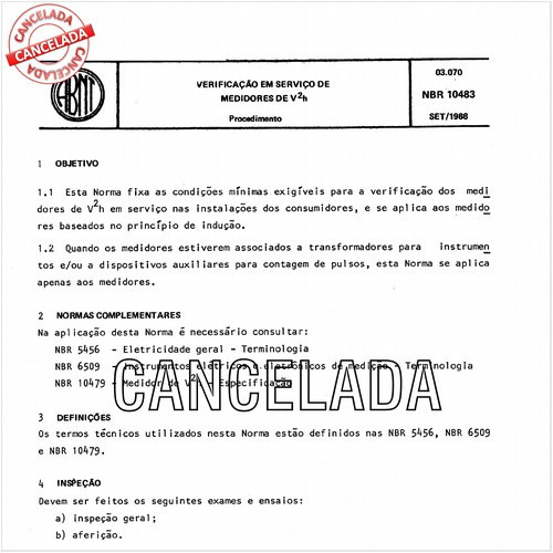 Verificação em serviço de medidores de V2h