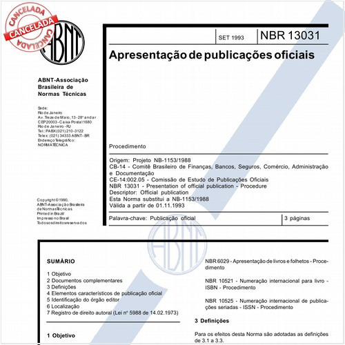 Apresentação de publicações oficiais