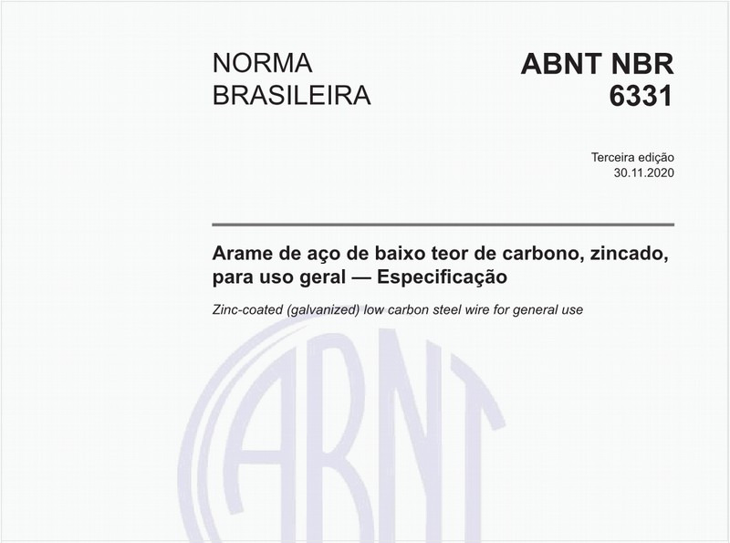 Arame de aço de baixo teor de carbono, zincado, para uso geral - Especificação