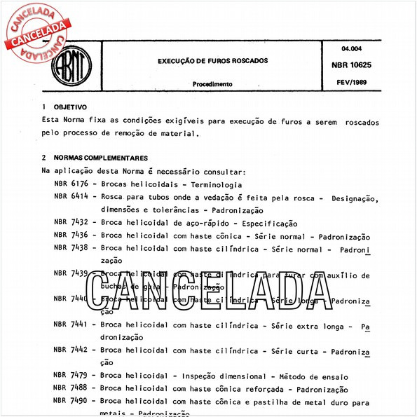 Execução de furos roscados