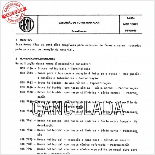 Execução de furos roscados