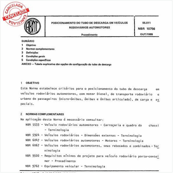 Posicionamento do tubo de descarga em veículos rodoviários automotores