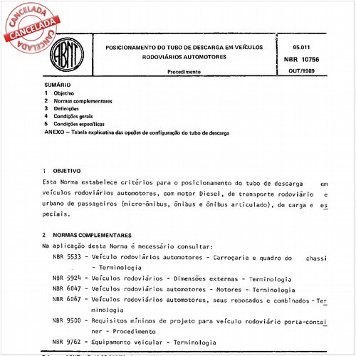 Posicionamento do tubo de descarga em veículos rodoviários automotores