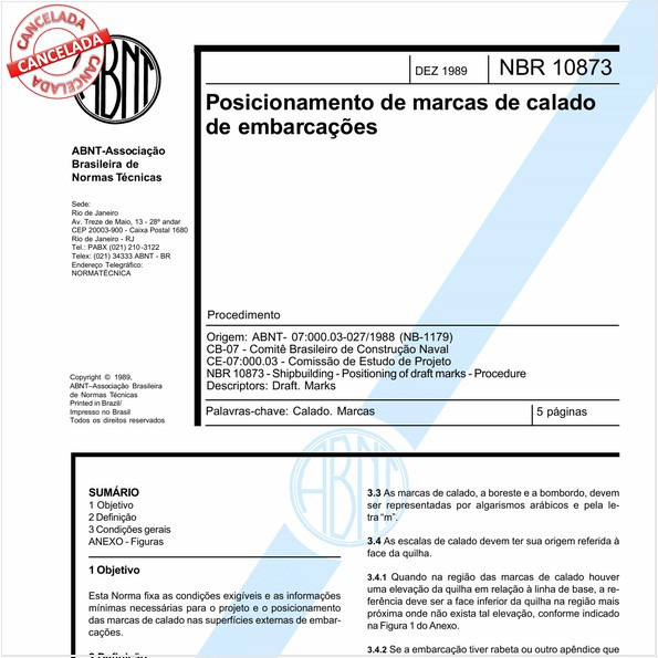 Posicionamento de marcas de calado de embarcações