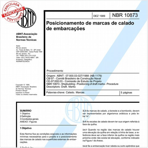 Posicionamento de marcas de calado de embarcações