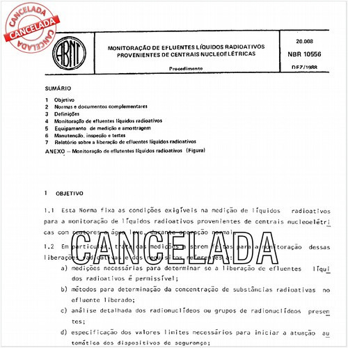 Monitoração de efluentes líquidos radioativos provenientes de centrais nucleoelétricas