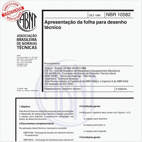 Apresentação da folha para desenho técnico - Procedimento