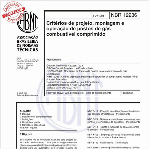 Critérios de projeto, montagem e operação de postos de gás combustível comprimido - Procedimento