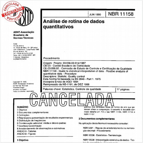 Análise de rotina de dados quantitativos