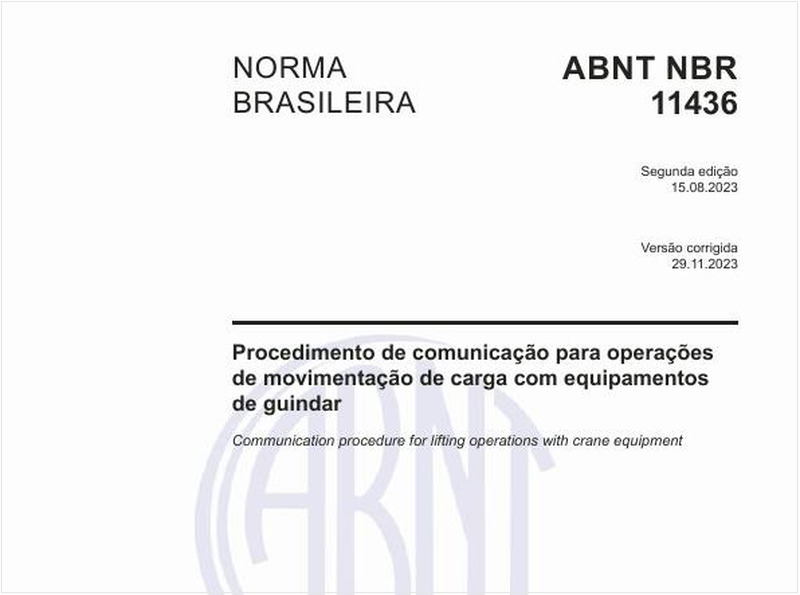 Procedimento de comunicação para operações de movimentação de carga com equipamentos de guindar