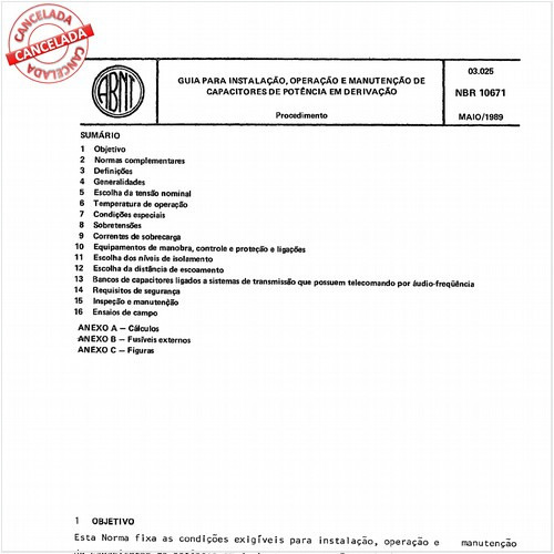 Guia para instalação, operação e manutenção de capacitores de potência em derivação