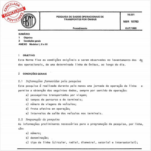Pesquisa de dados operacionais de transporte por ônibus
